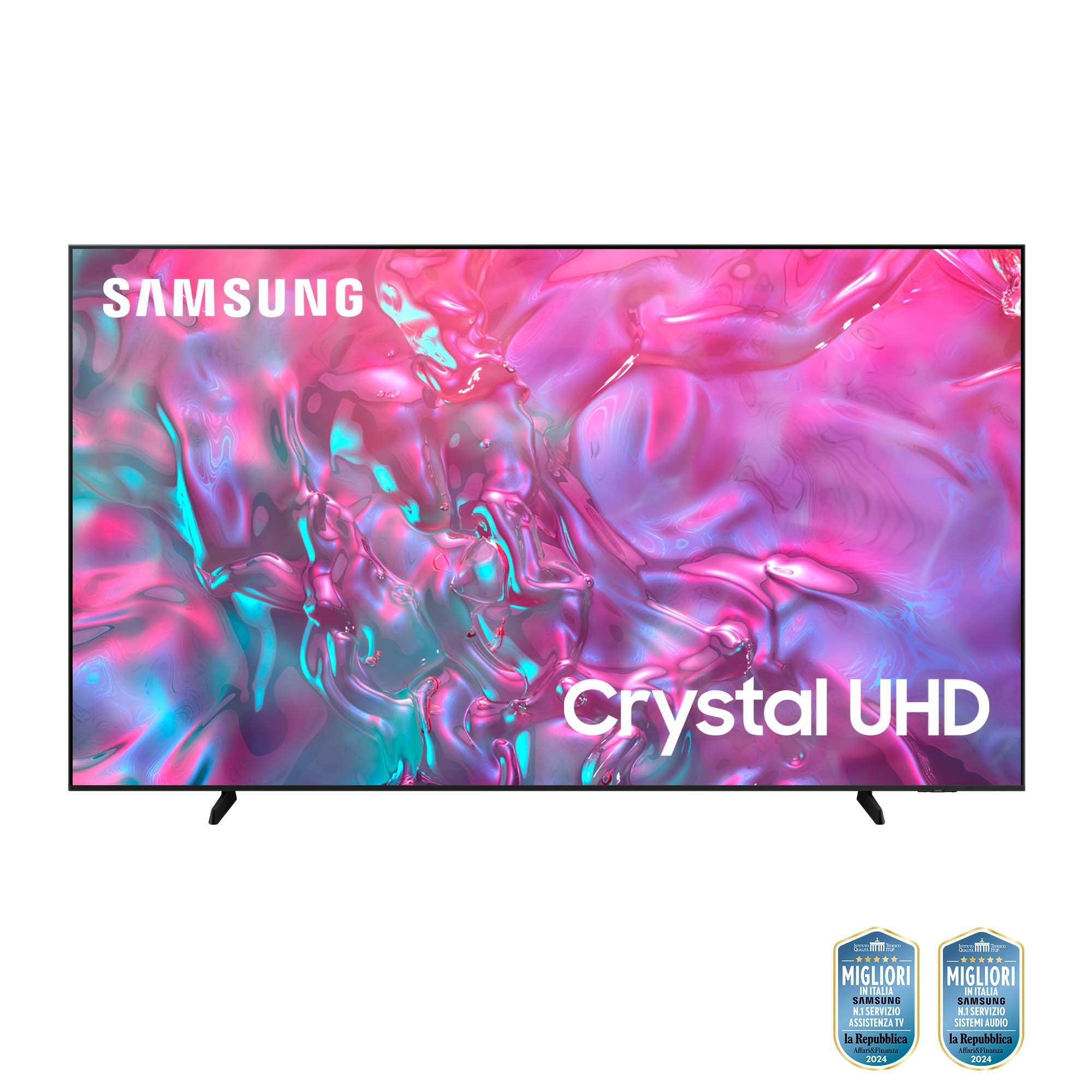 Samsung TV Crystal UHD 4K 98” UE98DU9070UXZT Smart TV Wi-Fi Graphite Black 2024, Processore Crystal 4K, 4K Upscaling, Slim Look, OTS Lite