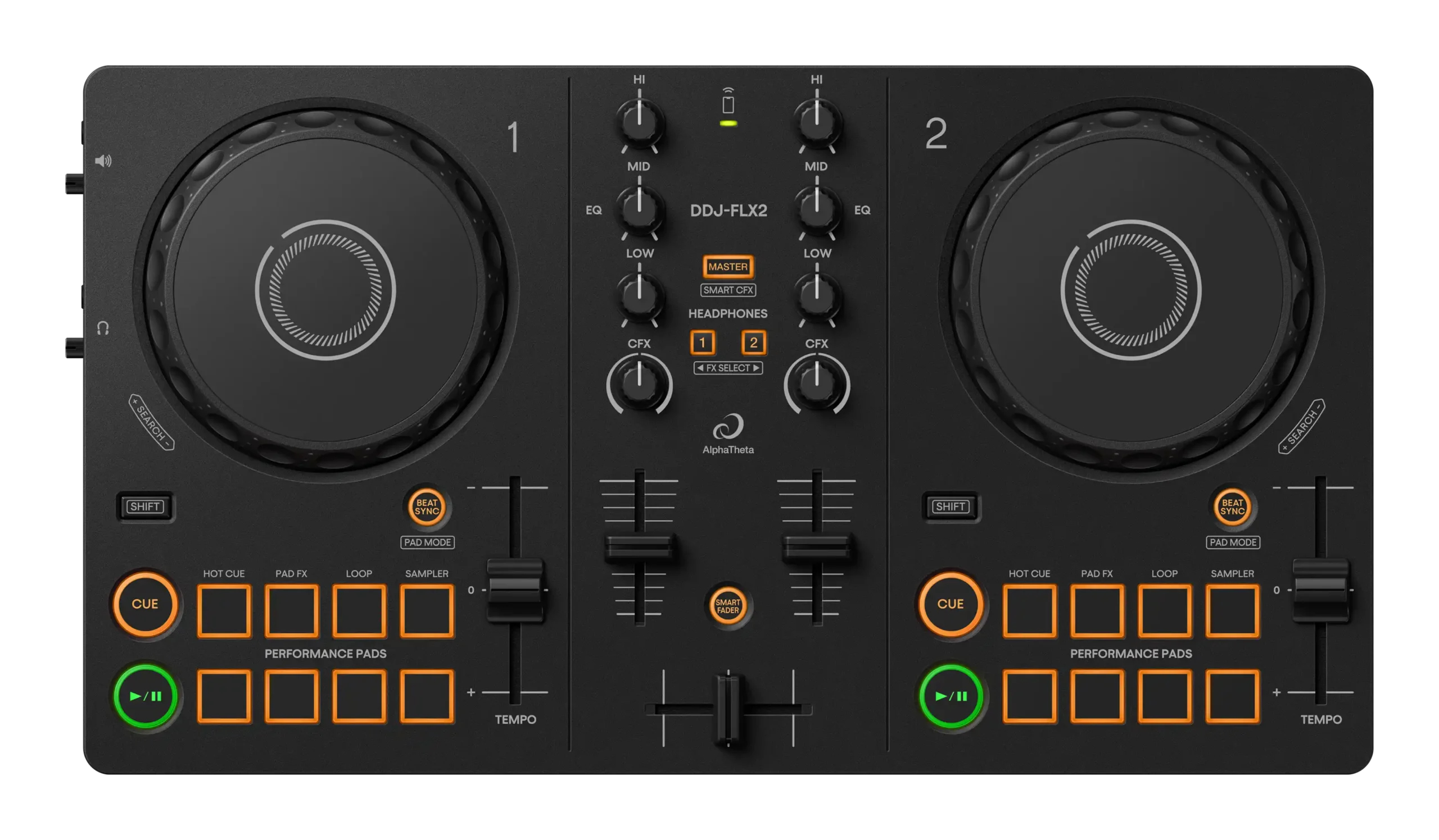 Pioneer DDJ-FLX2 controller per DJ 2 canali Nero