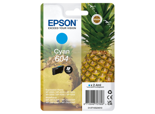 Epson 604 cartuccia d'inchiostro 1 pz Originale Resa standard Ciano