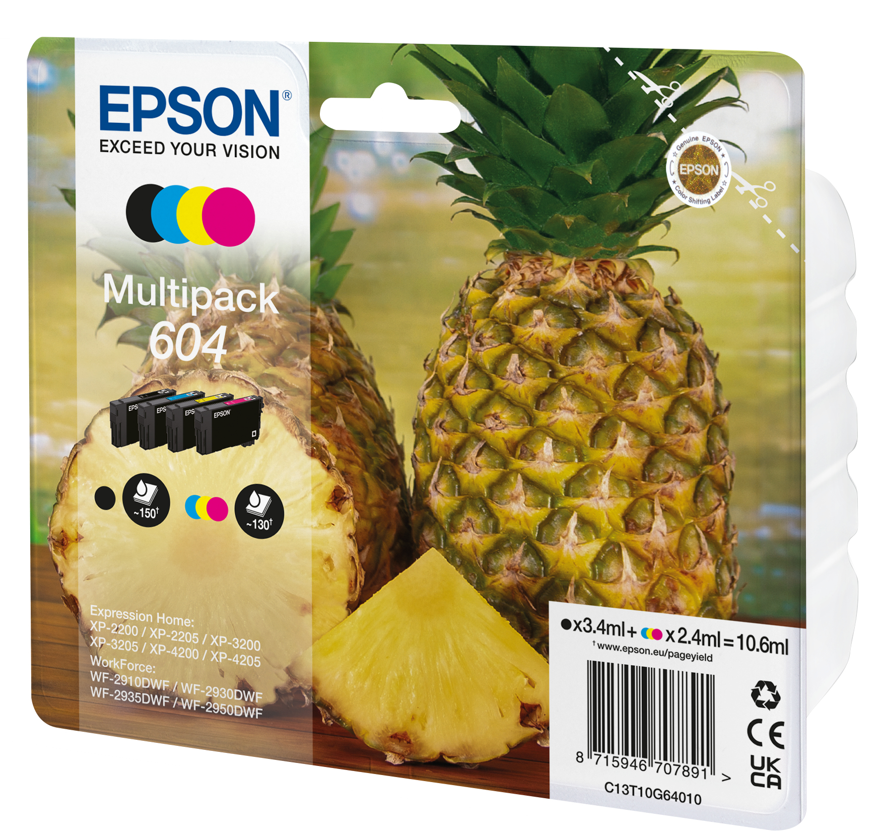 Epson 604 cartuccia d'inchiostro 4 pz Originale Resa standard Nero, Ciano, Magenta, Giallo