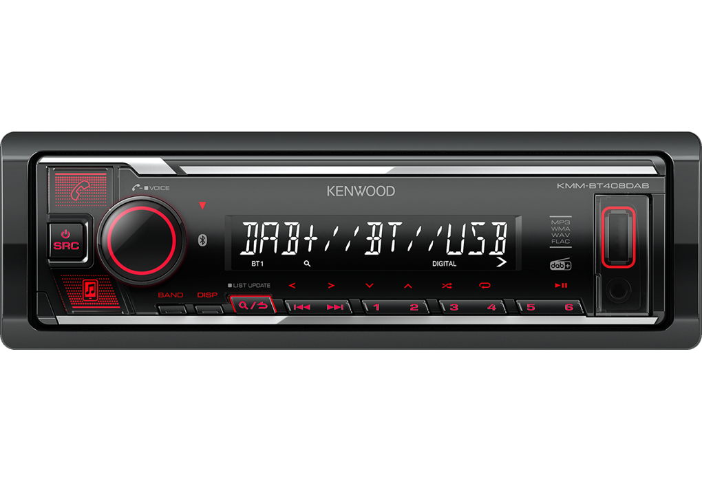 Kenwood Electronics KMM-BT408DAB Ricevitore multimediale per auto Nero 88 W Bluetooth