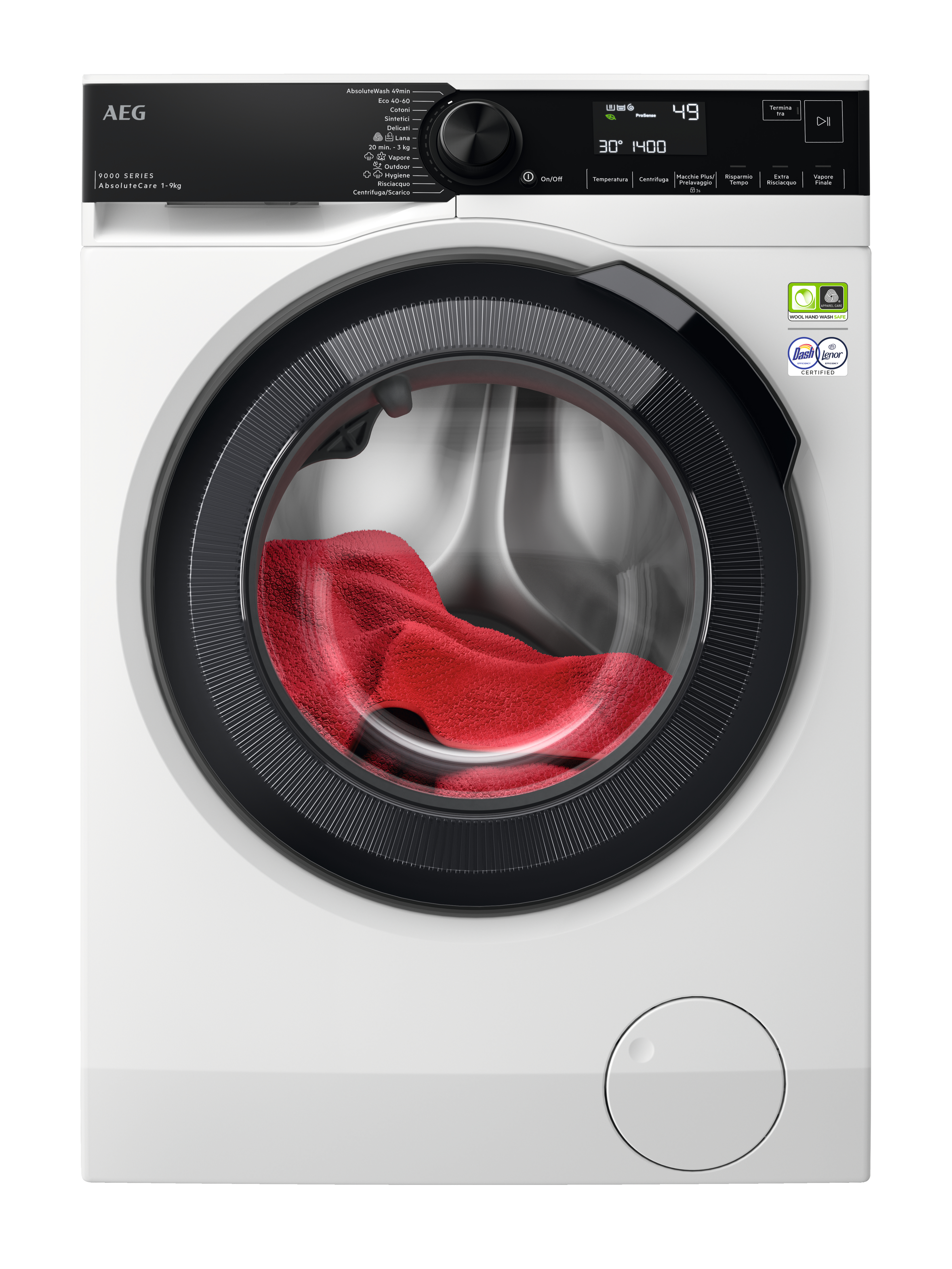 AEG LR9H94SGB lavatrice Caricamento frontale 9 kg 1351 Giri/min Bianco