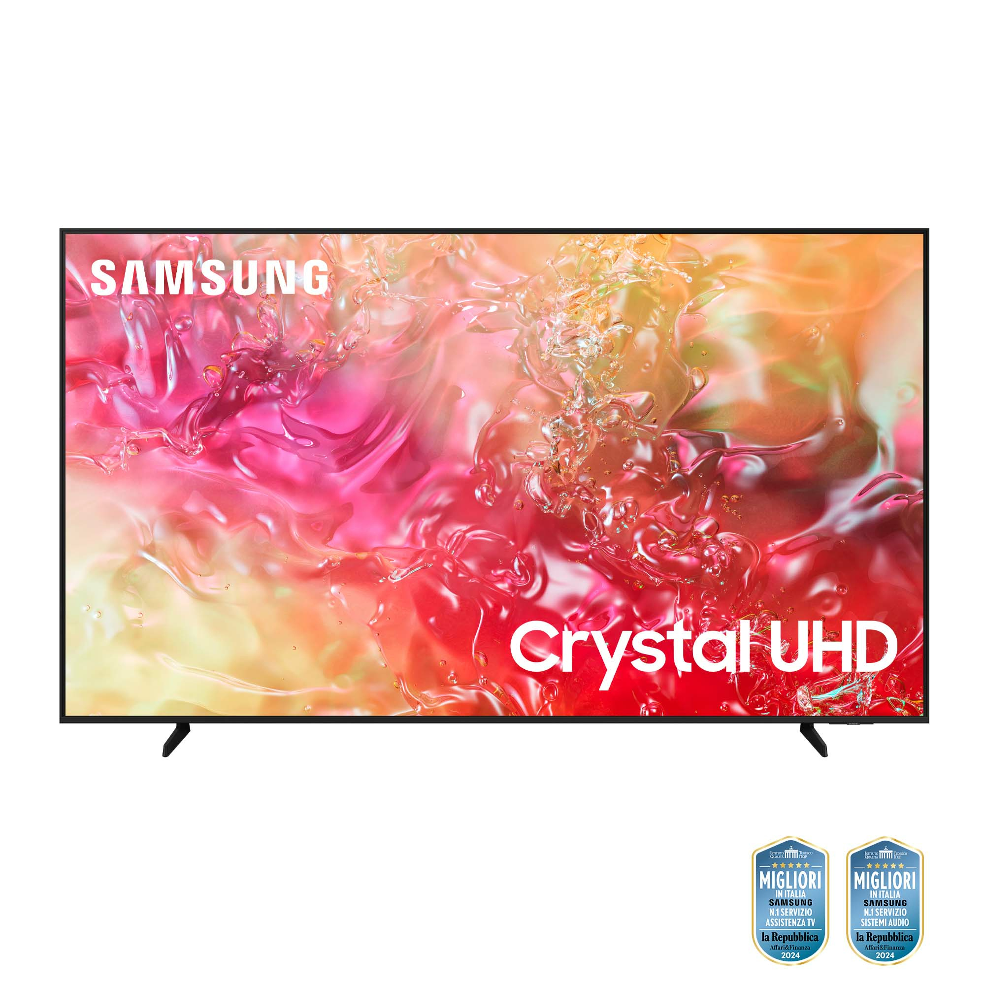 Samsung TV Crystal UHD 4K 65” UE65DU7170UXZT Smart TV Wi-Fi Black 2024, Processore Crystal 4K, 4K Upscaling, Slim Look Design, OTS Lite