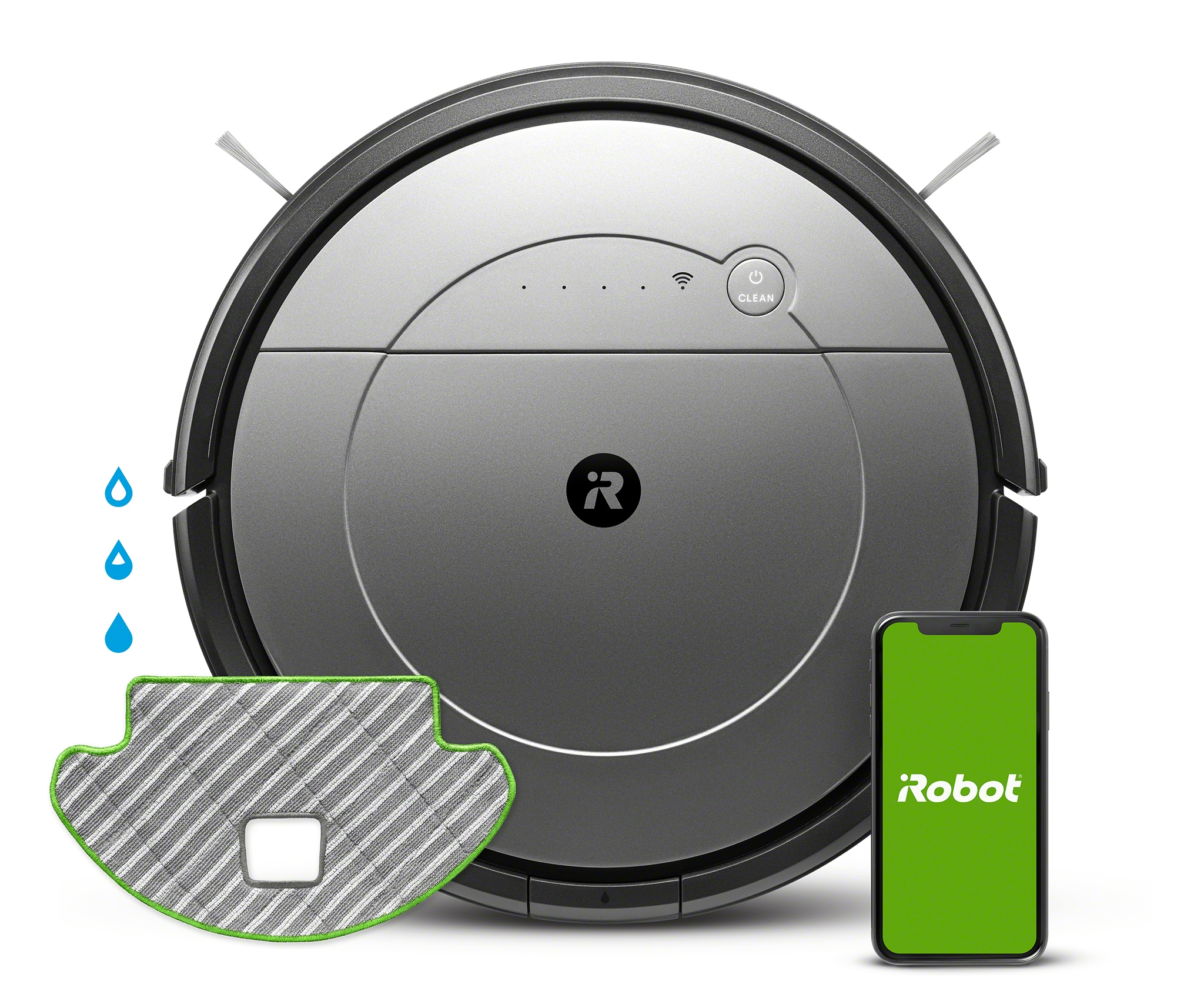 iRobot Roomba Combo Kit aspirapolvere robot 0,45 L Senza sacchetto Nero, Grigio