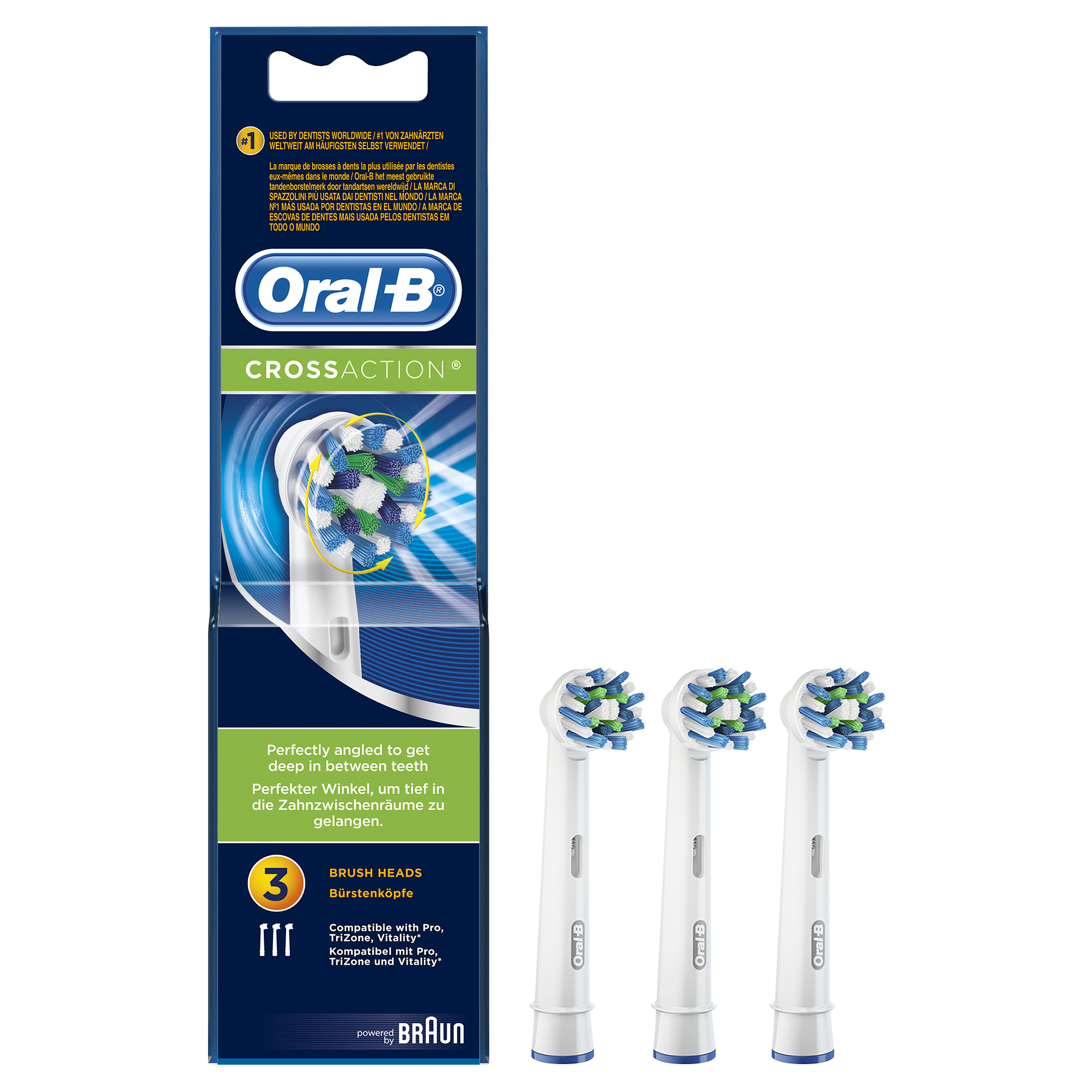 Oral-B CrossAction Testine Per Spazzolino X3