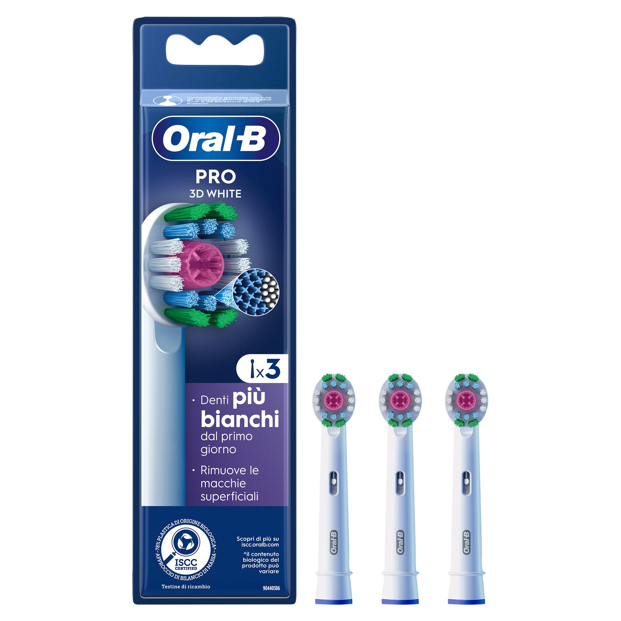 Oral-B Testine Di Ricambio Pro 3D White, 3 Testine