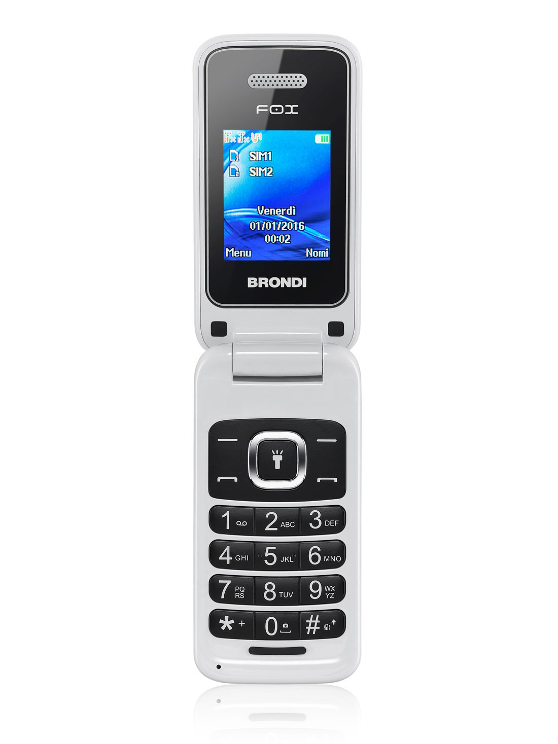 Brondi Fox 4,5 cm (1.77") 74 g Bianco Telefono cellulare basico