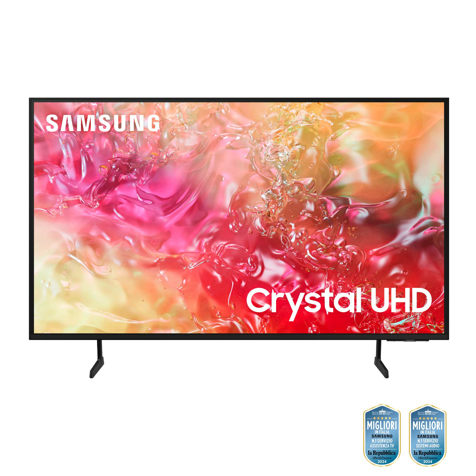 Samsung TV Crystal UHD 4K 50” UE50DU7170UXZT Smart TV Wi-Fi Black 2024, Processore Crystal 4K, 4K Upscaling, Slim Look Design, OTS Lite