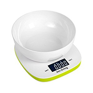 Innoliving INN-132G bilancia da cucina Verde, Bianco Superficie piana Quadrato Bilancia da cucina elettronica