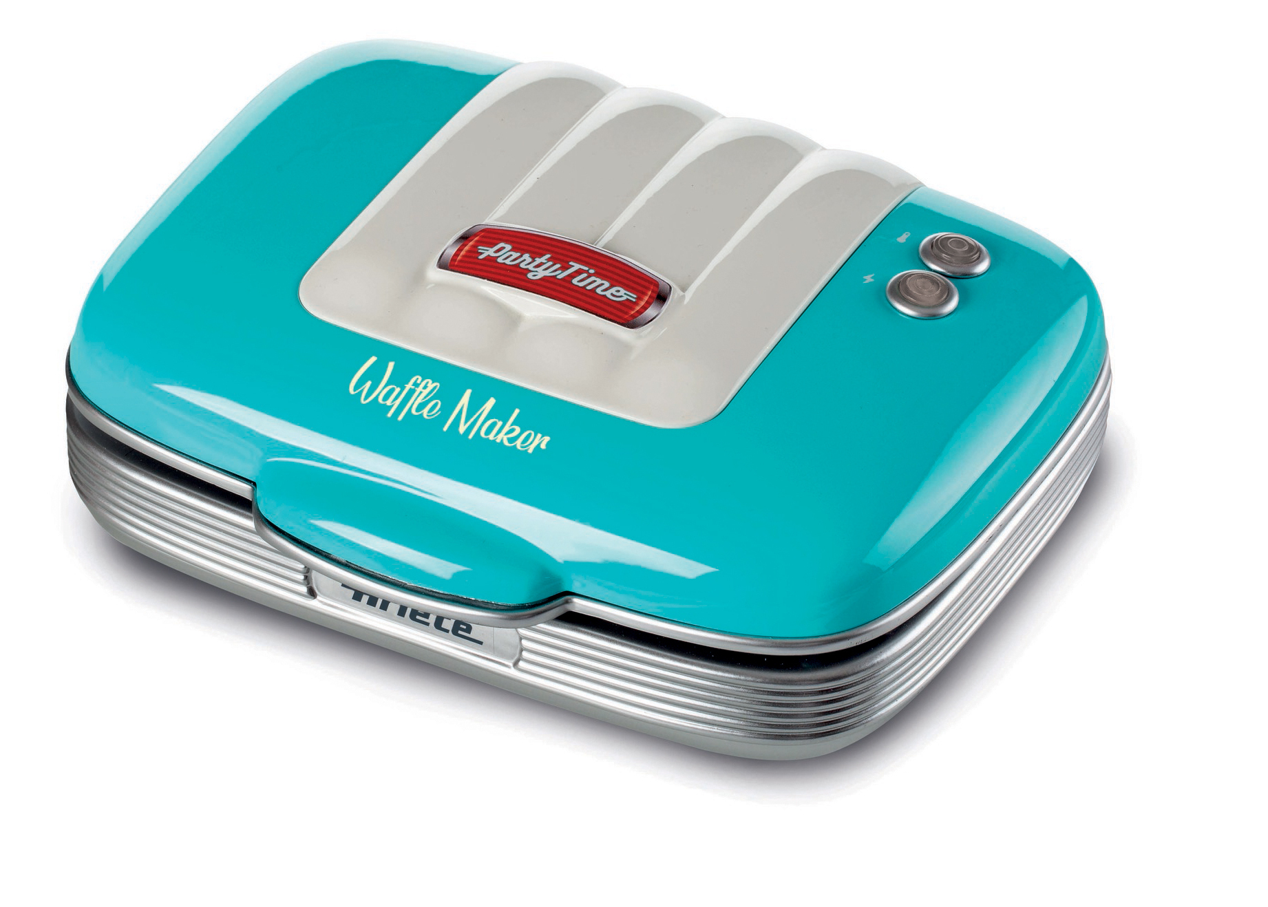 Ariete 1973 Waffle Maker Party Time - Piastra Elettrica per Waffle - Piastre Antiaderenti - 700 Watt - Azzurro