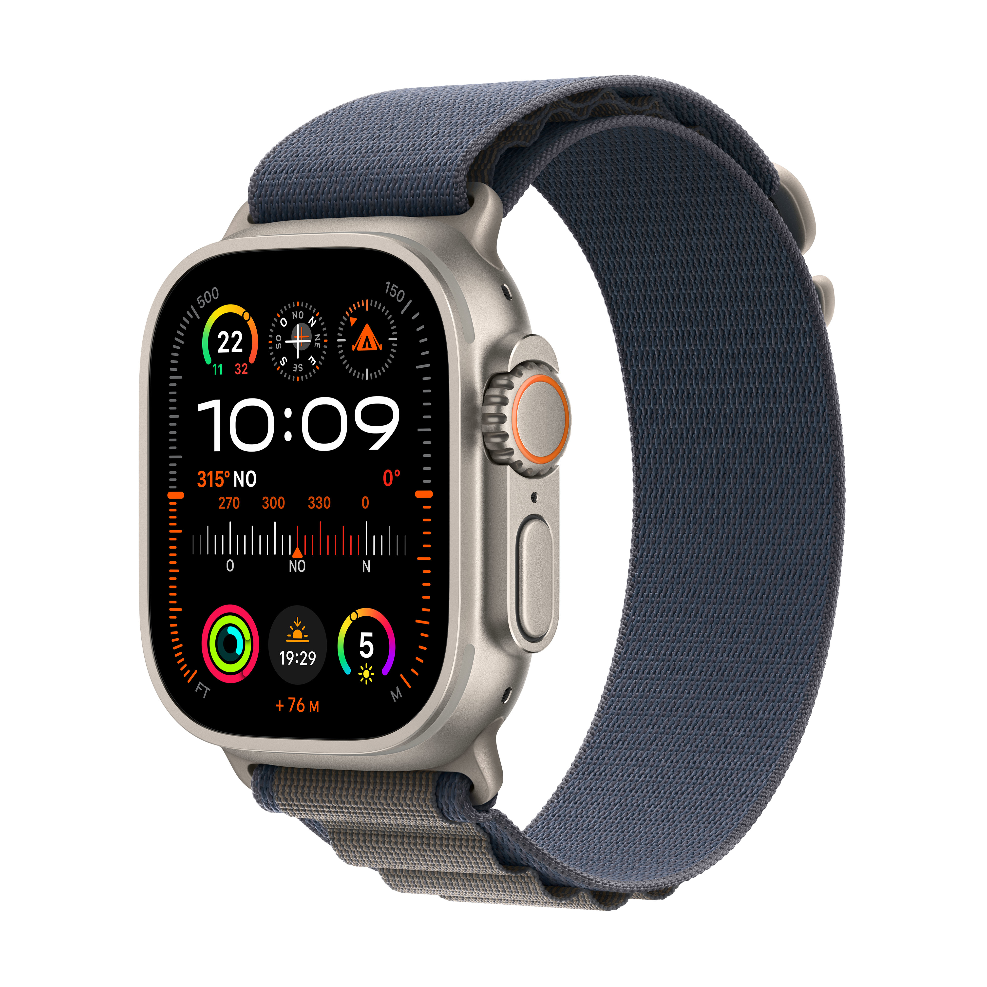 Apple Watch Ultra 2 GPS + Cellular, Cassa 49m in Titanio con Blu Alpine Loop - Large