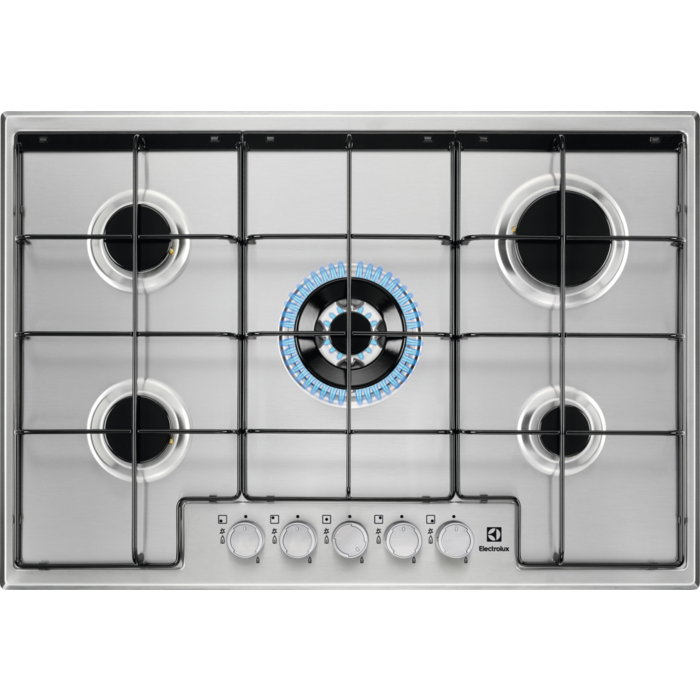 Electrolux EGS7534X Acciaio inox Da incasso 75 cm Gas 5 Fornello(i)