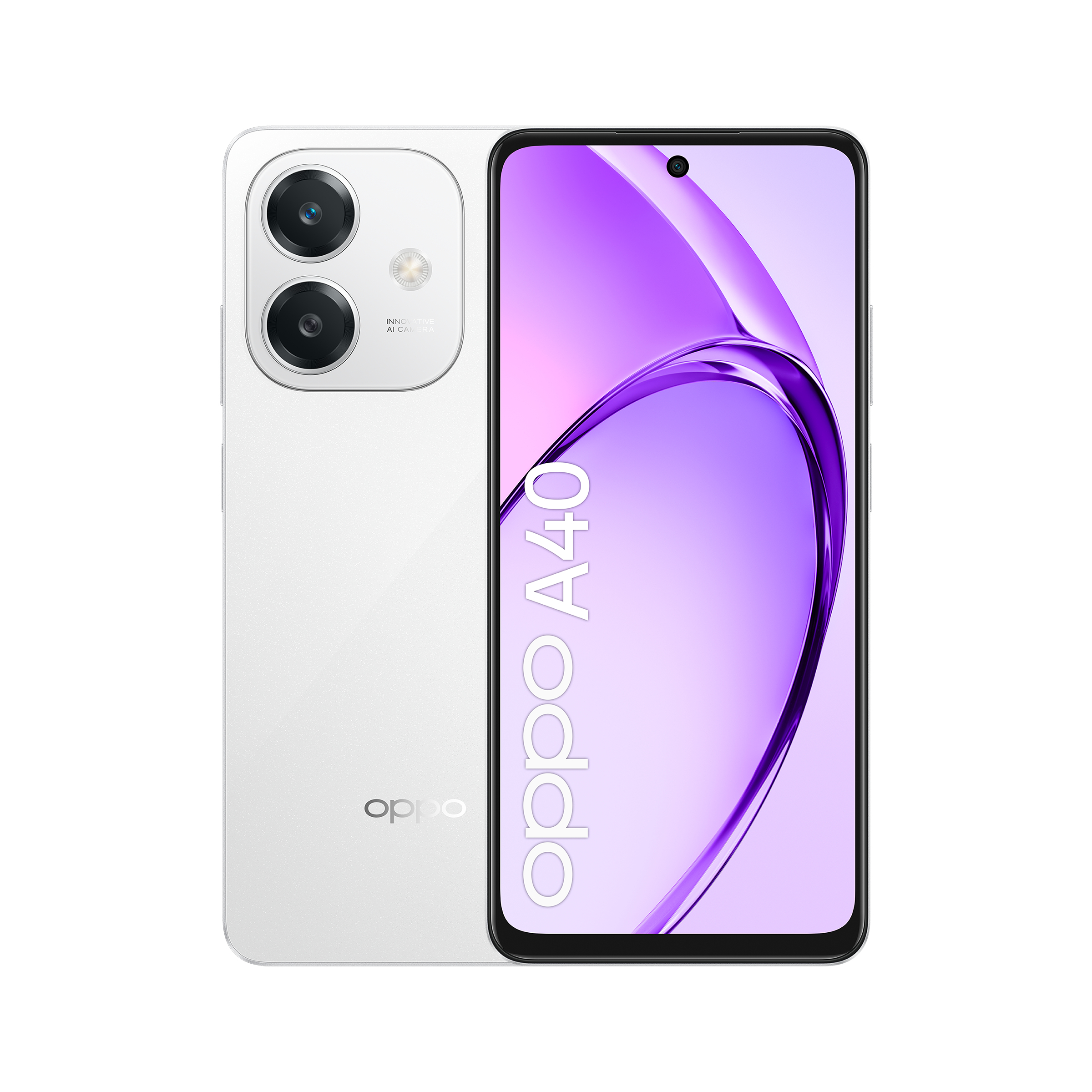 OPPO A40 Smartphone, Fotocamera AI 50MP, Selfie 5MP, Display 6.67” 90HZ LCD HD+, 5100mAh, RAM 12 GB (6+6) + ROM 128GB, IP54, [Versione Italia], Starlight White