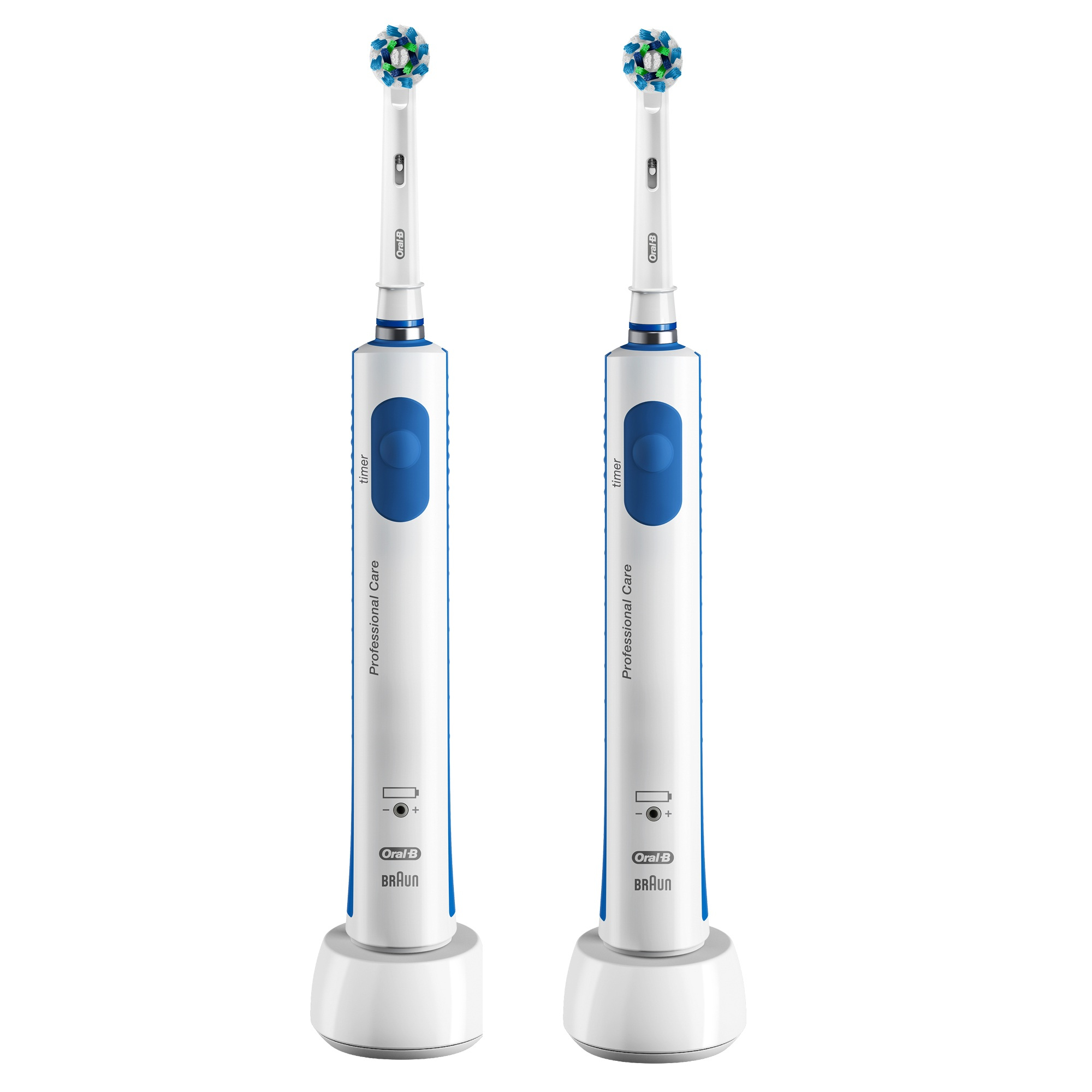 Oral-B PRO 600 Cross Action Adulto BIPACCO 2 Spazzolini - rotante-oscillante Blu, Bianco