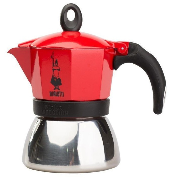 Bialetti Moka induction 0,1 L Rosso, Argento