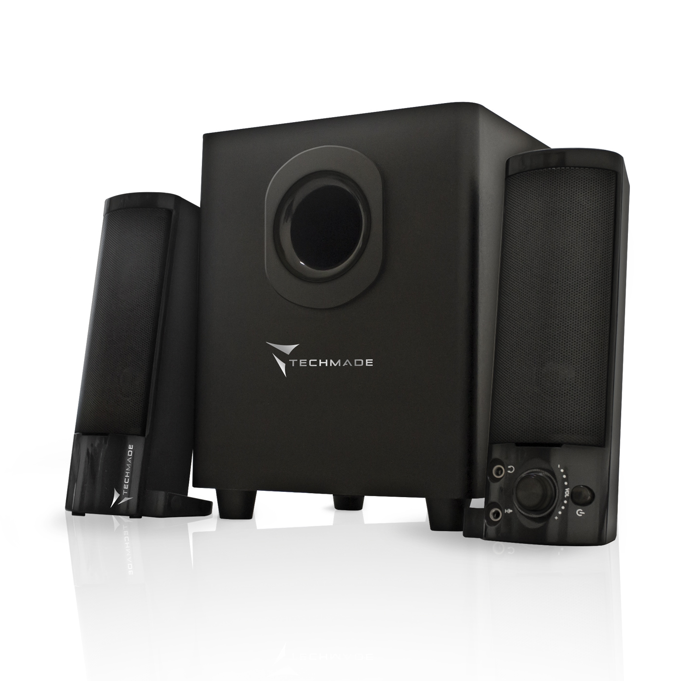 Techmade TM-V2209U set di altoparlanti PC Nero 2.1 canali