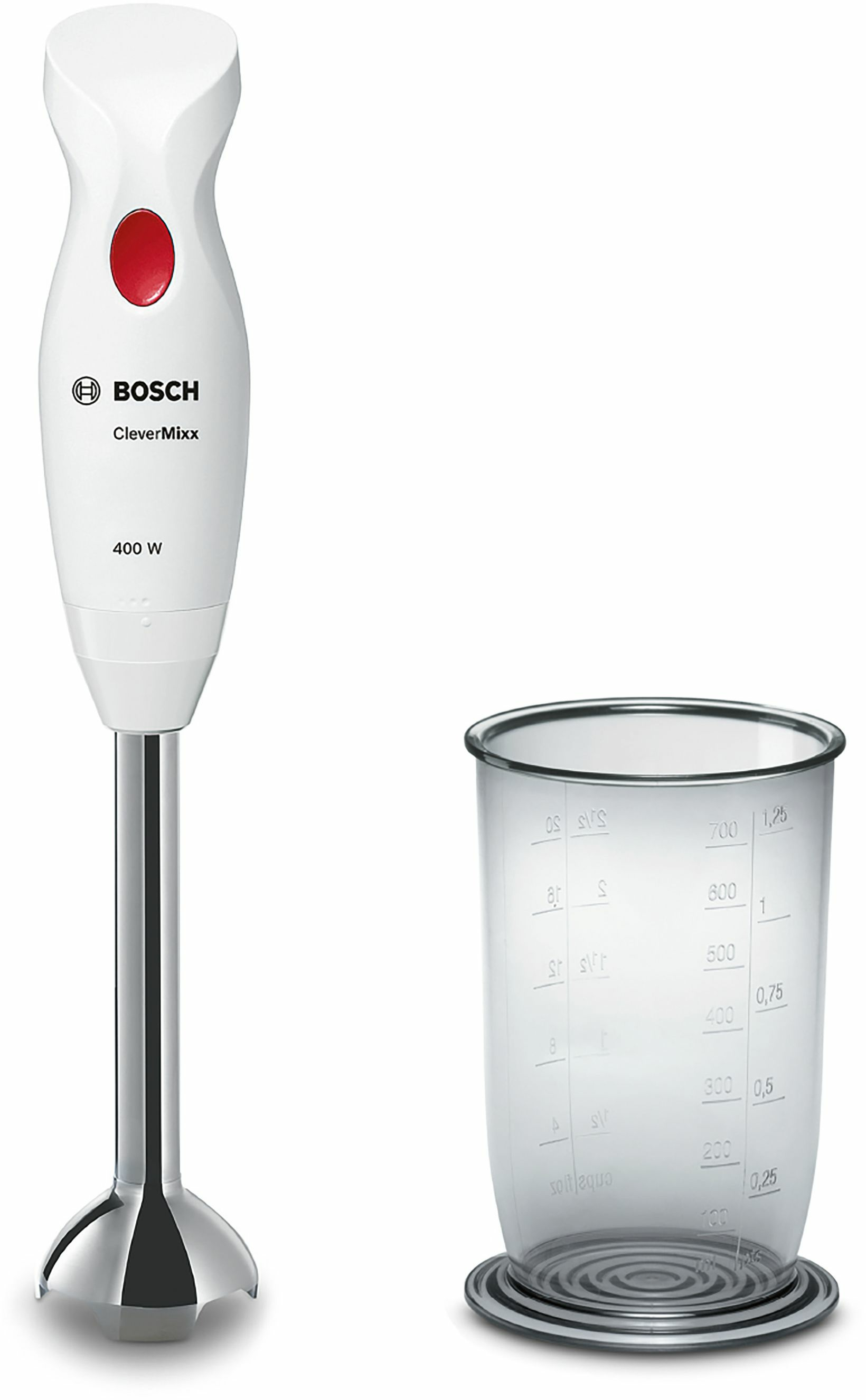 Bosch MSM24100 Frullatore a immersione CleverMixx 400 W Bianco, Rosso