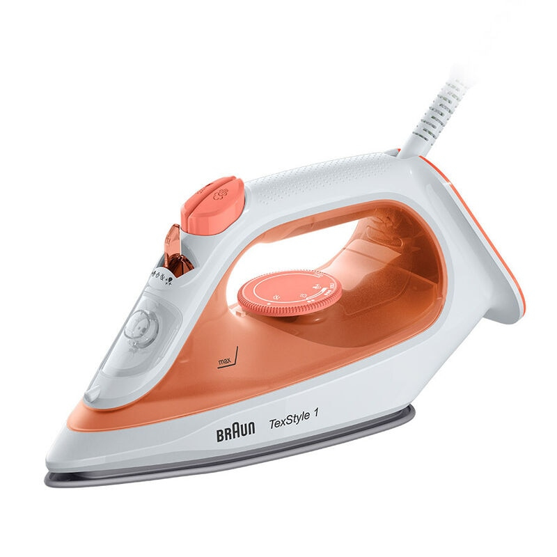 Braun TexStyle 1 SI 1009 Ferro a vapore Piastra antiaderente 1900 W Arancione, Bianco