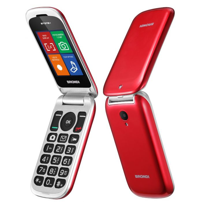 Brondi Stone+ 6,1 cm (2.4") Rosso Telefono cellulare basico