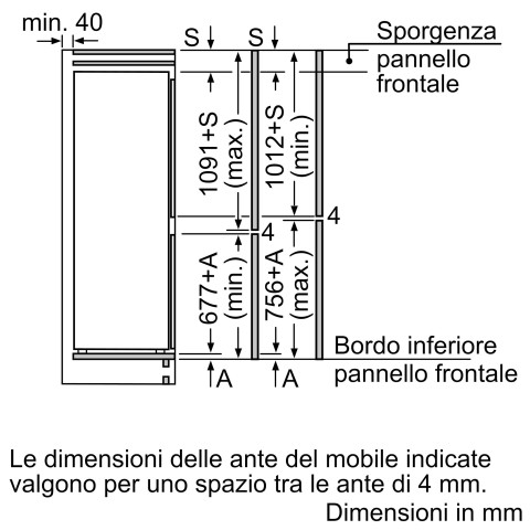 Bosch Serie 2 KIN86NSE0 frigorifero con congelatore Da incasso 260 L E Bianco