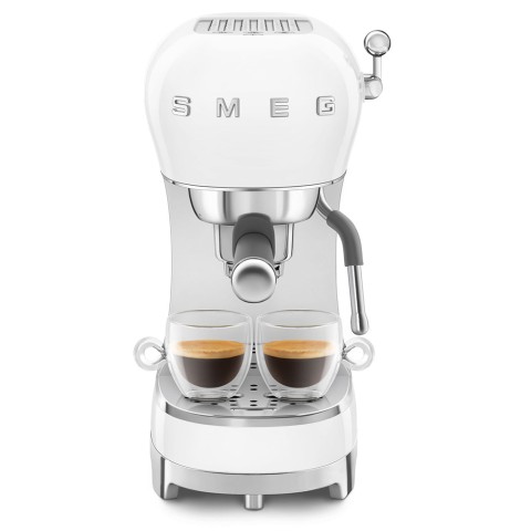 Smeg Macchina da Caffè Espresso Manuale 50's Style – Bianco LUCIDO – ECF02WHEU