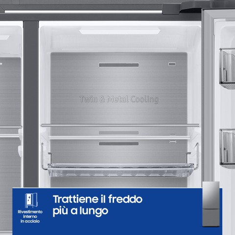 Samsung RB53DG706CS9 Libera installazione 538 L C Metallico, Acciaio inox