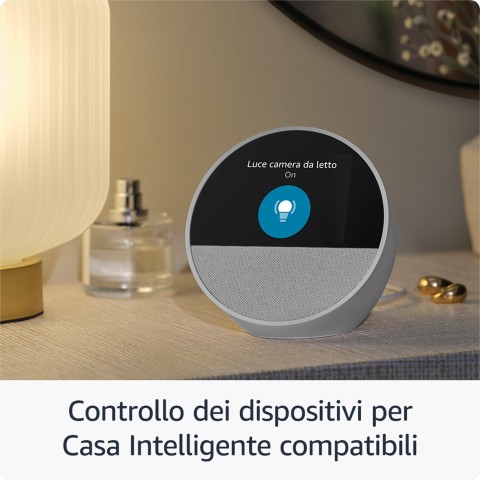 Amazon Nuovo Echo Spot (modello 2024) | Sveglia intelligente con suono di qualità e Alexa | Nero