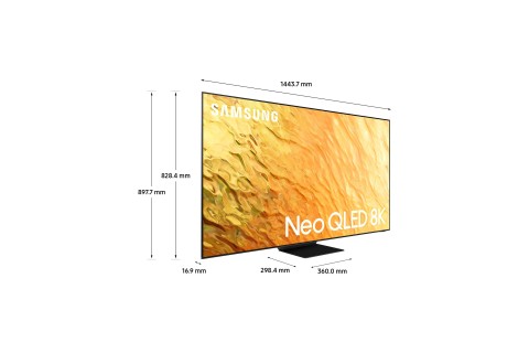 Samsung TV Neo QLED 8K 65” QE65QN800B Smart TV Wi-Fi Stainless Steel 2022, Mini LED, Processore Neural Quantum 8K, Ultra sottile, Gaming mode, Suono 3D