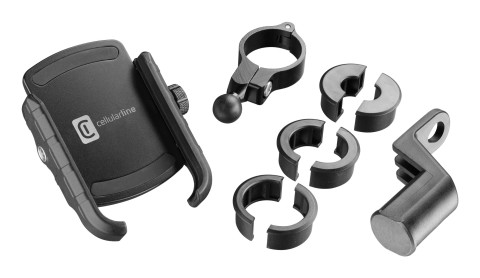 Cellularline Rider Steel - Universal Supporto smartphone in alluminio da manubrio