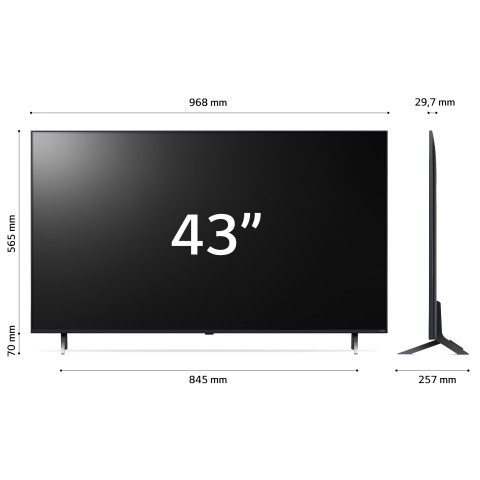 LG QNED 43'' Serie QNED80 43QNED80T6A, TV 4K, 3 HDMI, SMART TV 2024