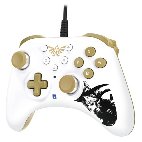 Hori HORIPAD Turbo Zelda Oro, Bianco Gamepad Nintendo Switch