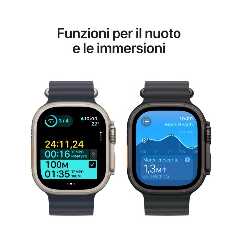 Apple Watch Ultra 2 GPS + Cellular 49mm Cassa in Titanio con Navy Ocean Band