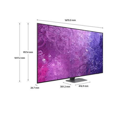 Samsung Series 9 TV QE75QN90CATXZT Neo QLED 4K, Smart TV 75" Processore Neural Quantum 4K, Dolby Atmos e OTS+, Carbon Silver 2023