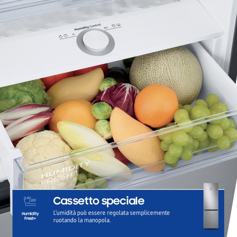 Samsung RB34C775CS9 frigorifero Combinato EcoFlex AI 1.85m 344L Libera installazione con congelatore Wifi 1,85m 344 L con rivestimento in acciaio inox Classe C, Inox