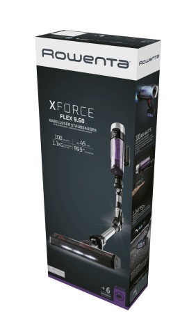 Rowenta X-Force Flex 9.60 RH2037 aspirapolvere senza filo Nero, Viola Senza sacchetto