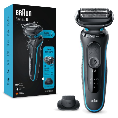 Braun Series 5 51-M1200s Rasoio Trimmer Nero, Blu