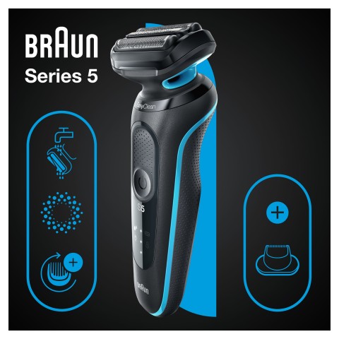 Braun Series 5 51-M1200s Rasoio Trimmer Nero, Blu