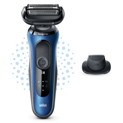 Braun Series 6 61-B1200s Rasoio Trimmer Nero, Blu