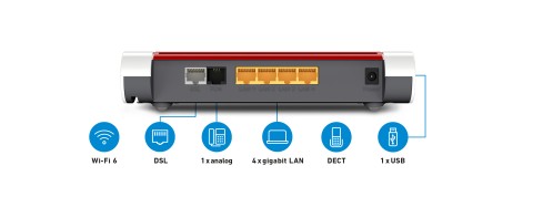 FRITZ!Box 7530 AX router wireless Gigabit Ethernet Dual-band (2.4 GHz/5 GHz) Bianco