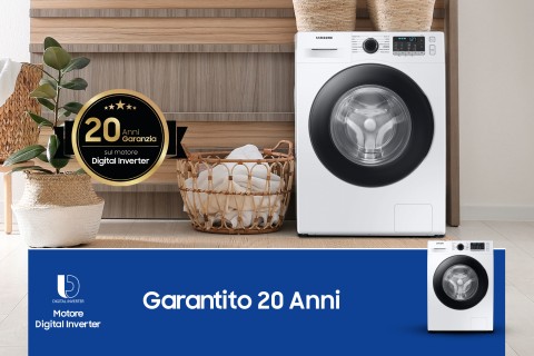 Samsung WW11BGA046ATET lavatrice a caricamento frontale Crystal Clean™ 11 kg Classe A 1400 giri/min, Porta nera + Panel D. Silver