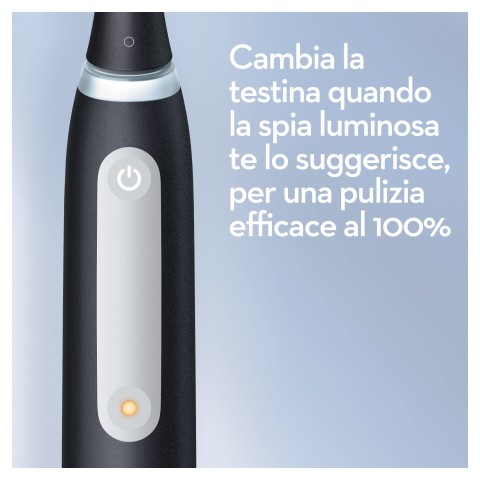 Oral-B iO Spazzolino Elettrico Ricaricabile 4S Nero, 1 Testina Di Ricambio, 1 Custodia Da Viaggio