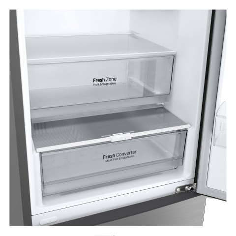 LG GBP62PZNAC Frigorifero combinato, Classe A, 384L, Fresh Converter, No frost, Inox