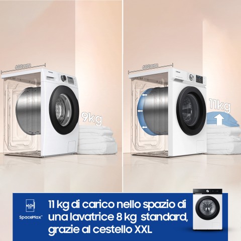 Samsung WW11BB534DAE lavatrice Caricamento frontale 11 kg 1400 Giri/min Nero, Bianco