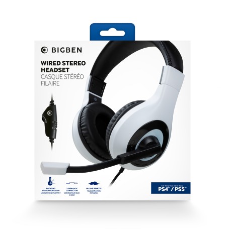 Bigben Interactive Wired Stereo Gaming Headset V1 Cuffie Cablato A Padiglione Giocare Nero, Bianco