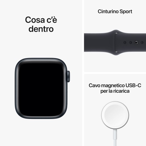 Apple Watch SE GPS 40mm Cassa in Alluminio color Mezzanotte con Cinturino Sport Band Mezzanotte - Regular