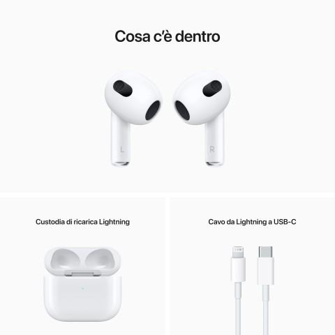 Apple AirPods (terza generazione) con custodia di ricarica lightning