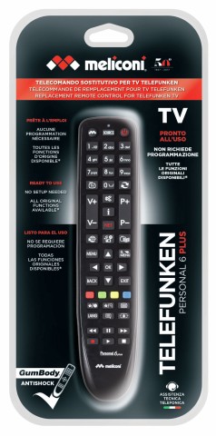 Meliconi Gumbody Personal 6 plus telecomando IR Wireless TV Pulsanti