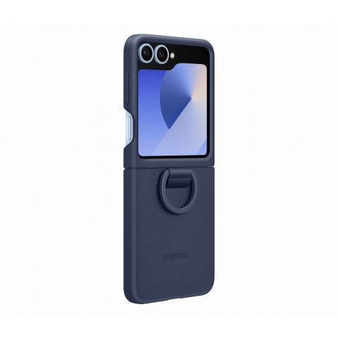 Samsung Galaxy Z Flip6 Silicone Case with Ring Navy Blu