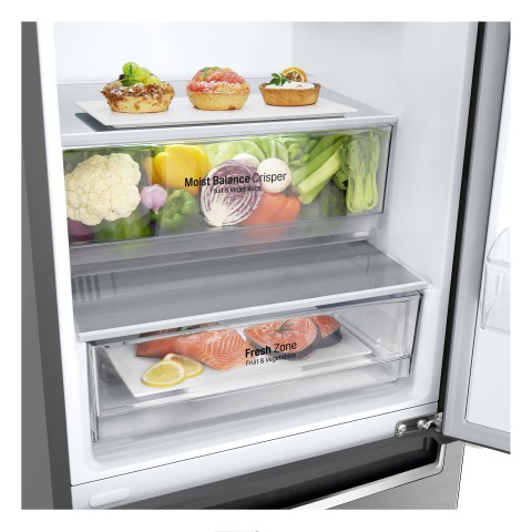 LG GBB62PZJMN Frigorifero combinato, Classe E, 384L, No frost, Inox