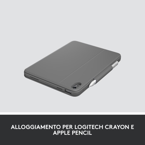 Logitech Rugged Folio QWERTY Italiano Smart Connector Grafite